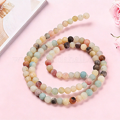 6 hebra de cuentas de amazonita con flores naturales&nbsp;G-PA0002-52