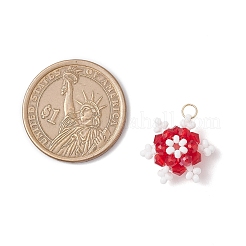 Подвески-снежинки из стеклянных бусин&nbsp;PALLOY-MZ00815-06