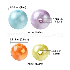 250шт 2 стиля непрозрачные акриловые бусины MACR-FS0001-63