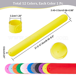12шт. набор из 12-х силиконовых браслетов для застёжек-молний BJEW-NB0001-07