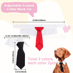 4 шт. двухцветные полиэстеровые галстуки для домашних животных AJEW-GF0010-56