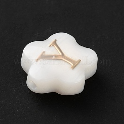 Natürliche weiße Muschelblumenperlen&nbsp;BSHE-WH0020-01Y