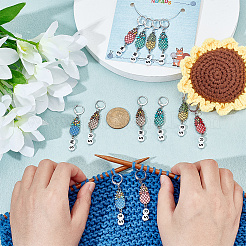 Подвесные маркеры петель с замком из сплава эмали и акрила HJEW-AB00107