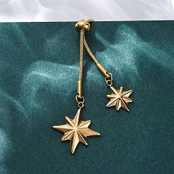 Ожерелья-слайдеры из нержавеющей стали 304 со звездами&nbsp;NJEW-R026-14G