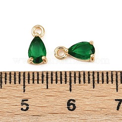 Pendentifs avec zircon cubiques à micro-pavés en laiton&nbsp;KK-K374-07G-01