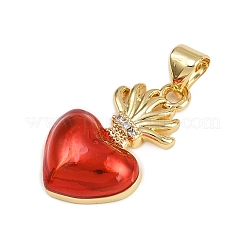 Латунные микропаве прозрачные подвески с фианитом&nbsp;KK-D409-03G