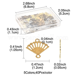 200 шт. 5-цветные латунные подвески-соединители с лазерной резкой&nbsp;KK-FS0001-71