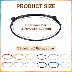 120 шт. 12 цвета корейский вощеный полиэфирный шнур изготовление браслета&nbsp;AJEW-ME0001-05