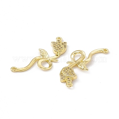 Шармы-соединители из латуни с микропаве из прозрачного кубического циркония&nbsp;KK-E068-VC018