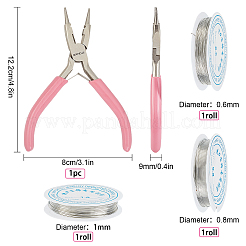 3 rouleau de fil de cuivre rond pour bijoux de 3 styles&nbsp;CWIR-SC0001-01
