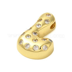 Placage en rack en laiton micro pavé de zircones cubiques transparentes&nbsp;KK-C067-11G-L