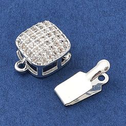 Латунные застежки из прозрачного кубического циркония с микропаве&nbsp;KK-C080-10S