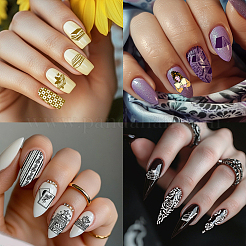 DIY-Nagelkunst-Vorlagen aus Edelstahl&nbsp;MRMJ-WH0092-098