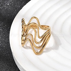 5 шт. открытые манжеты из нержавеющей стали 304 для женщин&nbsp;RJEW-K313-07G