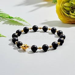 DIY natürliche schwarze Achat Stretch Armbänder machen Kits&nbsp;DIY-NB0004-43