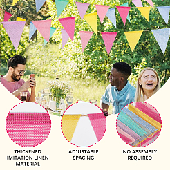 Имитированный мешковина флаг треугольный баннер&nbsp;FIND-WH20019-120