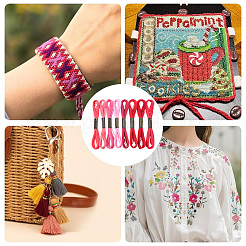 8 моток 8 цвета 6-слойная полиэфирная мулине для вышивания&nbsp;OCOR-CY0002-09F