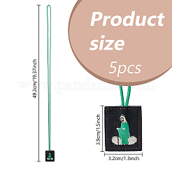 5 pz di collane rettangolari in tessuto non tessuto con ciondolo a forma di santo&nbsp;NJEW-DC0001-30