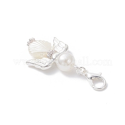 Подвески из искусственного жемчуга и сплава ангелов HJEW-JM04080