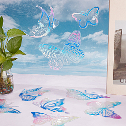 10 Stück Schmetterling bunter Sonnenfänger Regenbogenprisma elektrostatische Glasaufkleber&nbsp;DIY-WH0409-69E