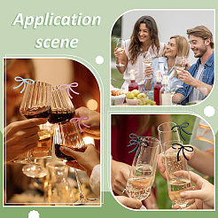 40 шт. 4-х цветные акриловые подвески-бантики для бокалов вина&nbsp;DIY-AR0004-71