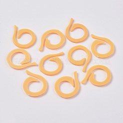 プラスチックカウントスプリットリング  ステッチマーカーリング  diy編み物ツール  オレンジ  22x16.5x1.5mm&nbsp;DIY-WH0152-24A-04