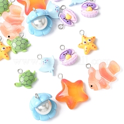 24 шт. 7 подвески из смолы в виде морских организмов RESI-FS0002-05