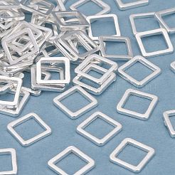 真鍮製フレームコネクター  長持ちメッキ  正方形  925銀メッキ  8x8x1mm  内径：6x6mm&nbsp;KK-Y003-01B-S