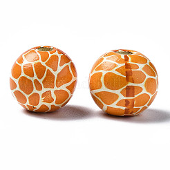 Расписные европейские бусины из натурального дерева X-WOOD-S057-055