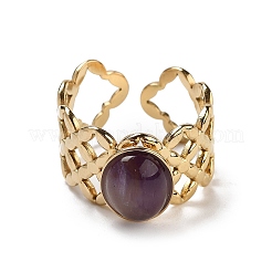 Ионное покрытие (ip) 304 нержавеющая сталь полые широкие открытые манжетные кольца RJEW-F167-03G-03