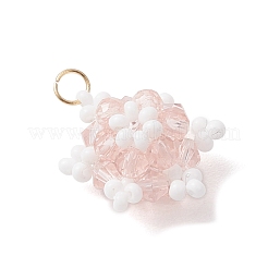 Подвески-снежинки из стеклянных бусин PALLOY-MZ00815-02