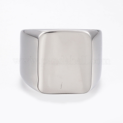 Кольца-печатки из нержавеющей стали 304 RJEW-G091-16-P