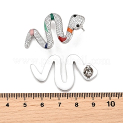 Серьги-гвоздики из нержавеющей стали 304 с эмалью&nbsp;LS-EJEW-Z116-02P