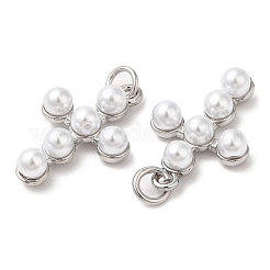 Латунные пластиковые подвески с искусственным жемчугом KK-Q775-23P