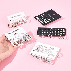 5 комплект из 5 стилей: серьги из сплава и пластика с жемчугом EJEW-FS0001-24