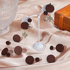 60 шт. деревянные серьги-гвоздики EJEW-FI0003-33E