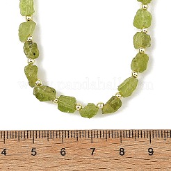 Collane di perline rotonde in peridoto naturale grezzo e ematite sintetica non magnetica galvanizzata&nbsp;NJEW-JN06580
