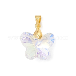 Цвет AB покрытием стеклянные подвески PALLOY-JF04594-01