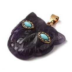 Подвески из натурального аметиста и синтетической бирюзы&nbsp;G-Z090-02G-07