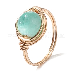 Круглые кольца на палец из натурального селенита RJEW-JR00763