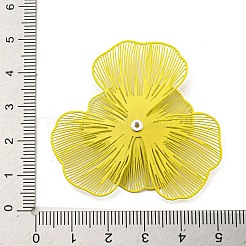 スプレー印刷された430ステンレススチールビーズキャップ  花  きいろ  45x48x5~7mm  穴：0.9mm&nbsp;STAS-P359-03A