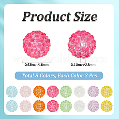 24 pz 8 colori perline in resina trasparente&nbsp;RESI-PA0001-57