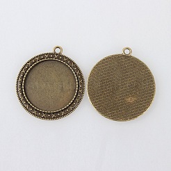 Supports de pendentif de cabochon en alliage de style tibétain vintage&nbsp;TIBEP-M018-130AB-NF