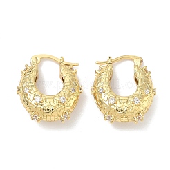 Латунные серьги-кольца из прозрачного кубического циркония&nbsp;EJEW-C181-07G