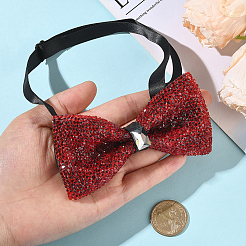 1шт полиэстер со стразами галстуки-бабочки для жениха&nbsp;AJEW-SP0003-32C