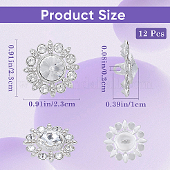 12 шт. пуговицы со стразами из сплава BUTT-GF0003-67