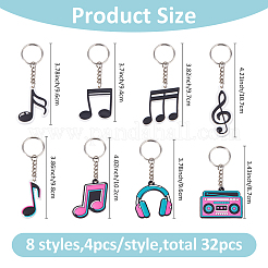 32шт 8 стиля ПВХ подвеска брелок KEYC-FH0001-70