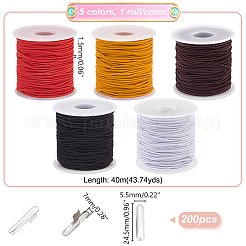 5 рулон круглого эластичного шнура для бисероплетения&nbsp;EW-GA0001-01