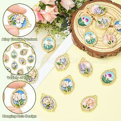 14pcs 7 styles de pendentifs en émail en alliage&nbsp;ENAM-CJ0007-11