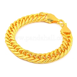 Браслеты-цепочки из латуни с кубинскими звеньями BJEW-G710-01G
